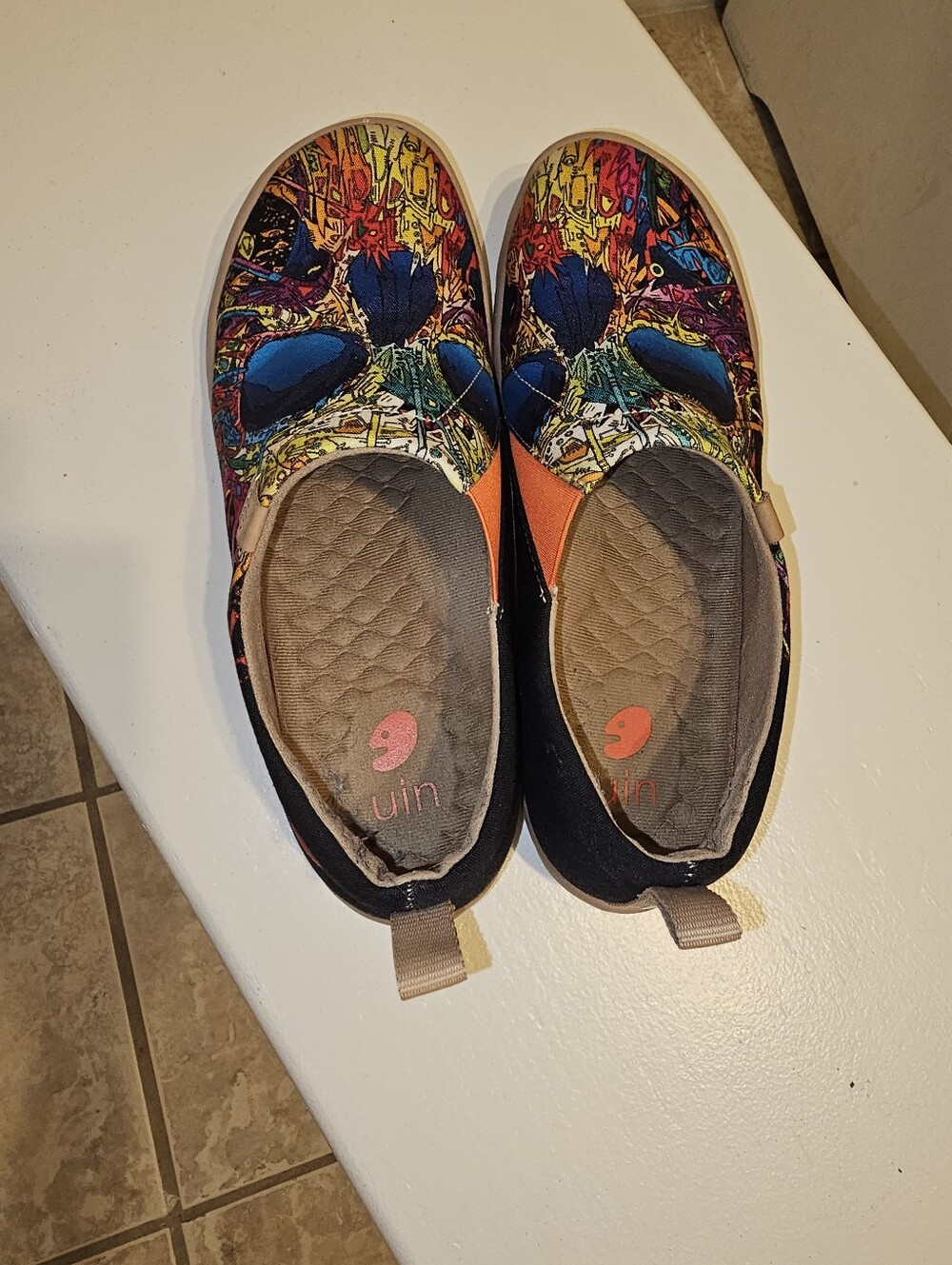 UIN TOLEDO Super Cute Multicolor Colorful Slipons Outdoor Canvas Size 9 Preowned - Picture 5 of 5